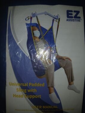 EZ Assistive Universal Padded Sling with Head Support - Blue